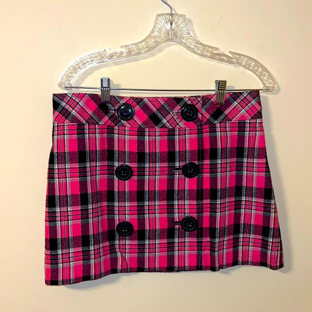 Pink Plaid Skirt
